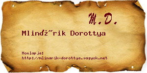 Mlinárik Dorottya névjegykártya
